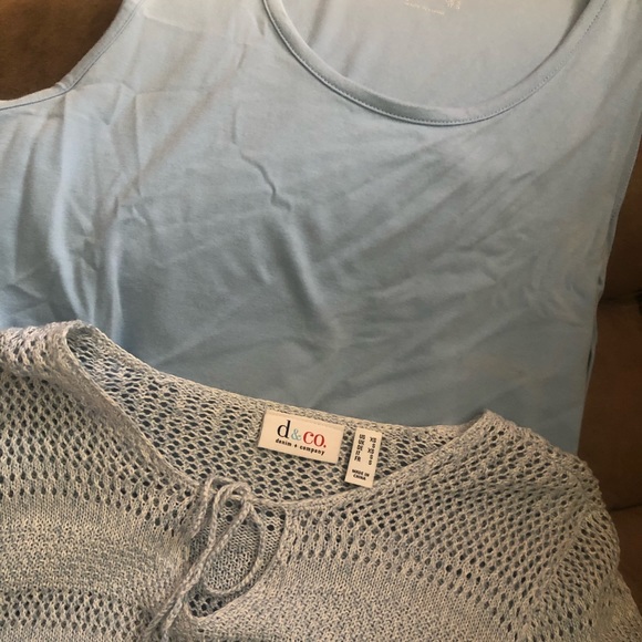 Denim & Co. Extra Small light blue sweater with tank top - Picture 5 of 7